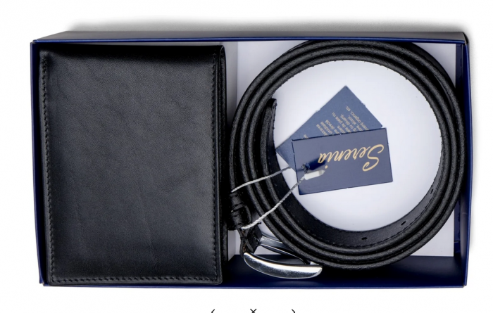 Set cadou Portofel si Curea de piele naturala de barbati culoare negru, produs in Romania, SRN_NAPPA01 [6]