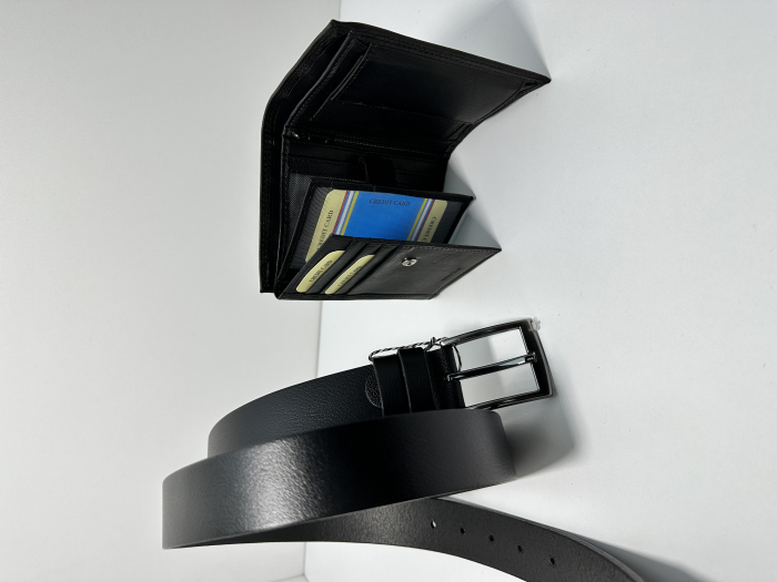 Set cadou Portofel si Curea de piele naturala de barbati negru,TRN23.3002 [3]