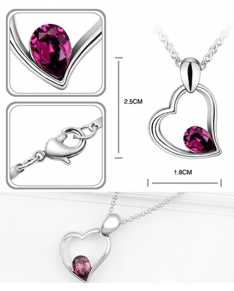 Set EXPENSIVE HEART purple cu elemente swarovski, garantie 6 luni [3]