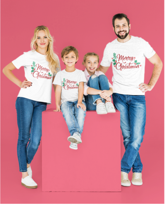 Set tricouri Family mama tata  si copil cu tematica de Craciun Merry Christmas, pentru un Craciun de poveste [2]