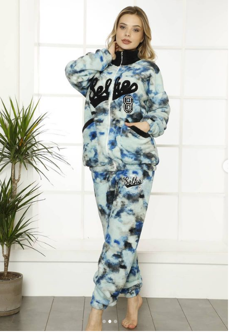 Compleu dama  Material welsoft, Lux,  14092, imprimeu multicolor [2]