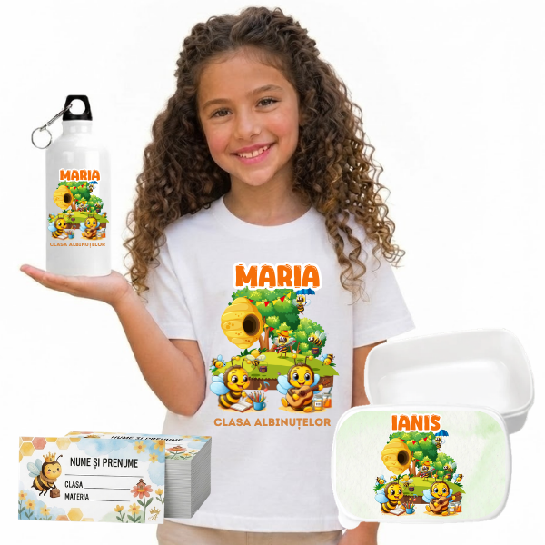 Tricou Personalizat + Cutie Sandwich + Bidon de Apă – Set Complet pentru Începutul Anului Școlar [2]