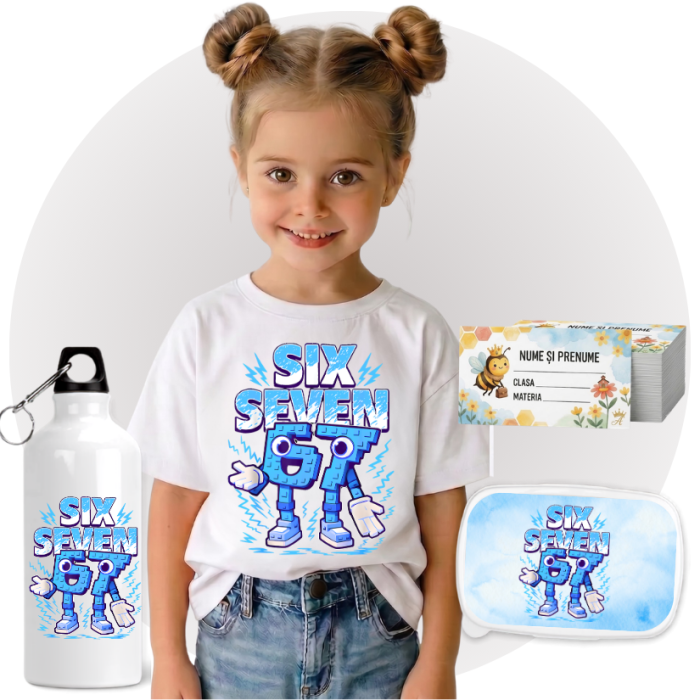 Set Promo Back to School Six Seven 67 – Tricou + Cutie + Bidon Personalizat pentru copilul tău [2]