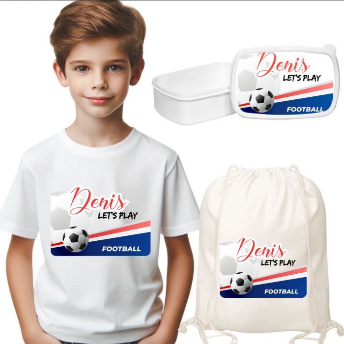 Set promotional Back to school prima zi de gradinita scoala din bumbac  fotbal ABF346 [1]