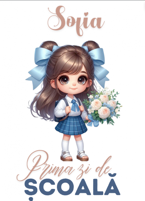 Set promotional Back to school prima zi de gradinita scoala din bumbac ABS336 [2]