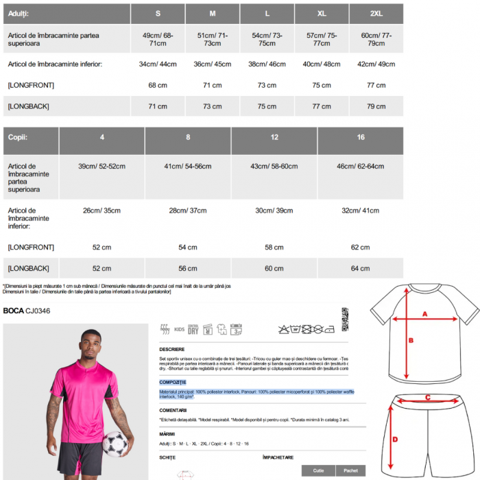 Set sportiv unisex format din tricou si pantaloni Fotbal cu nume si numar la alegere pentru Suporteri și Jucatori [3]