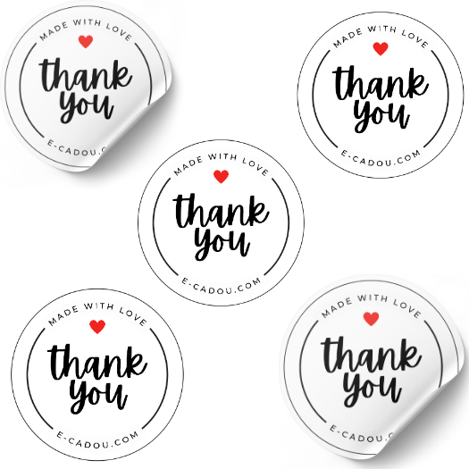 Set stickere etichete autoadezive rotunde personalizate  Thank you [2]