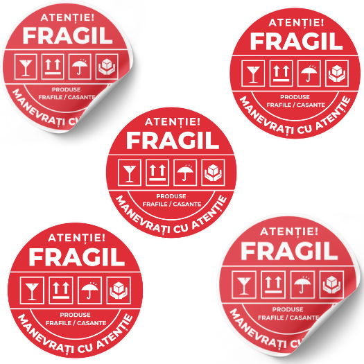 Set stickere etichete autoadezive personalizate  Atentie produse fragile [3]