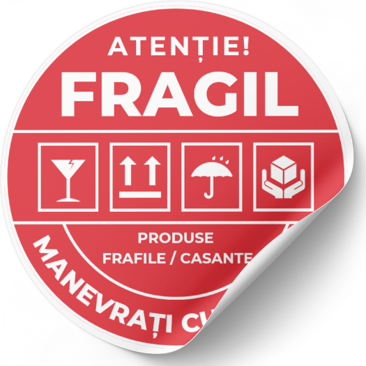 Set stickere etichete autoadezive personalizate  Atentie produse fragile [1]