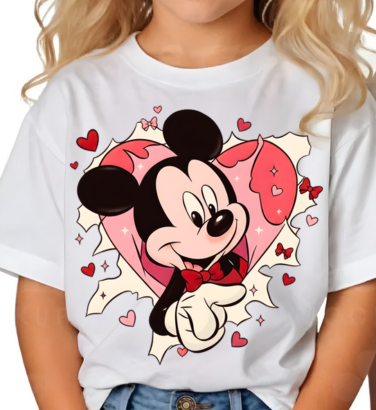 Tricou personalizat pe ambele fete cu imprimeu MInnie si Mickey Valentine’s Day ❤️ [3]