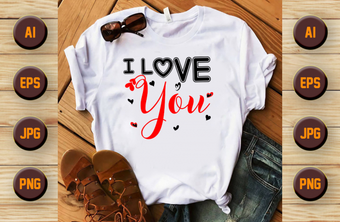 Set tricouri pentru cuplu personalizate Valentines Day VD2428 I LOVE YOU [2]