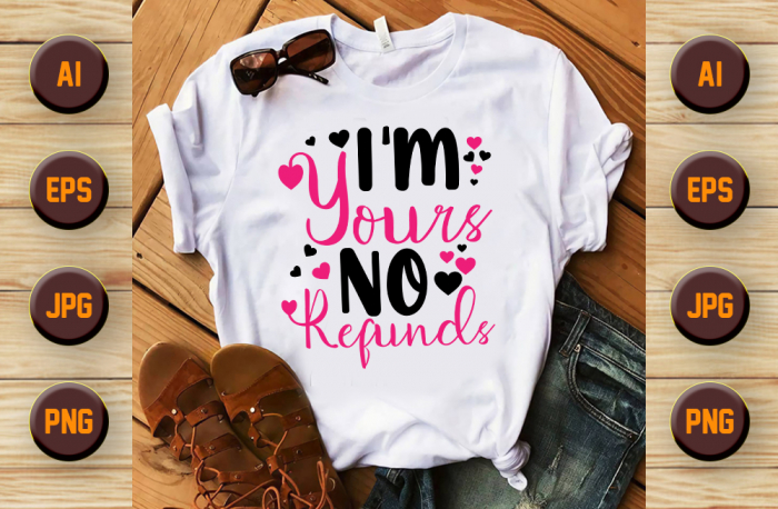 Set tricouri pentru cuplu personalizate Valentines Day VD2429 Im yours no refund [2]