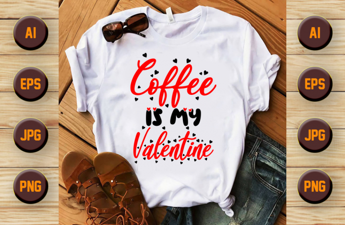Set tricouri pentru cuplu personalizate Valentines Day VD2434 Coffee is my valentine [2]