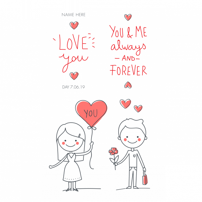 Set tricouri pentru cuplu personalizate Valentines Day VD2444 You and me forever [3]