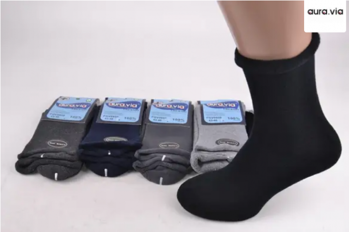 Sosete barbati groase de iarna din bumbac, cu manseta larga penttru picioare umflate FGV0959 [4]