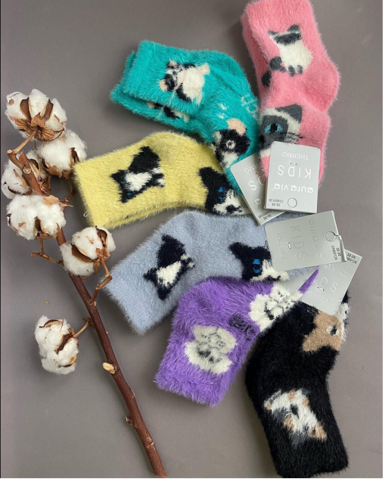 Sosete copii pufoase thermo din bumbac, set 3 perechi, GNB9126, perfecte pentru iarna [4]