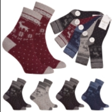 Sosete de dama, thermo din lana,  tematica de craciun, set 5 perechi, TNV6912 [4]