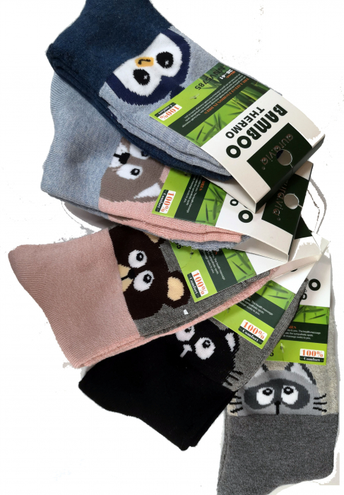 Sosete femei groase de iarna din bambus, set 5 perechi, NNV5785 [2]