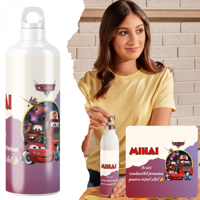 Sticla personalizata de apa  cu personaj și nume [1]