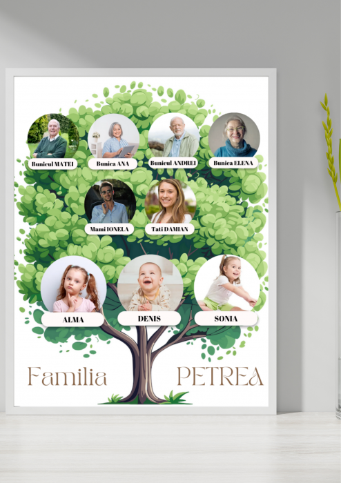 Tablou personalizat Colaj foto arbore genealogic- Cadoul ideal pentru familie TA4_P213 Happy Family [2]