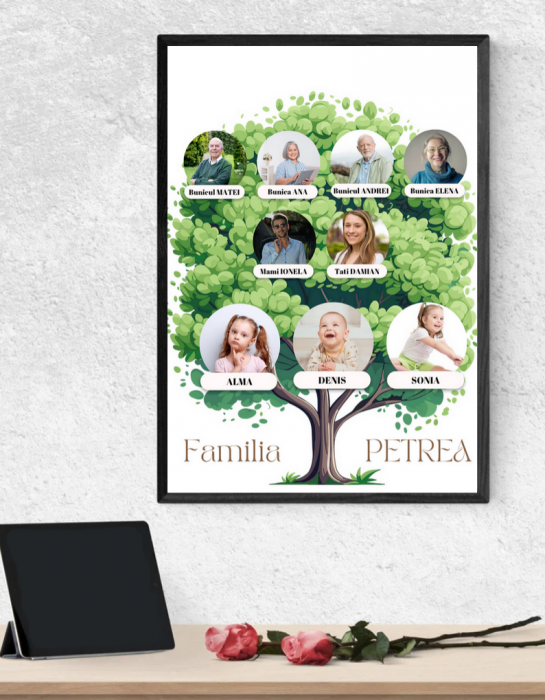 Tablou personalizat Colaj foto arbore genealogic- Cadoul ideal pentru familie TA4_P213 Happy Family [4]