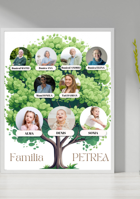 Tablou personalizat Colaj foto arbore genealogic- Cadoul ideal pentru familie TA4_P213 Happy Family [3]