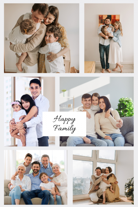 Tablou personalizat cu 6 poze de familie - Cadoul ideal pentru familie TA4_P8 Happy Family [2]