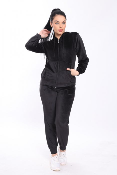 Trening dama negru, catifea soft, fermoar, e-Cadou [7]