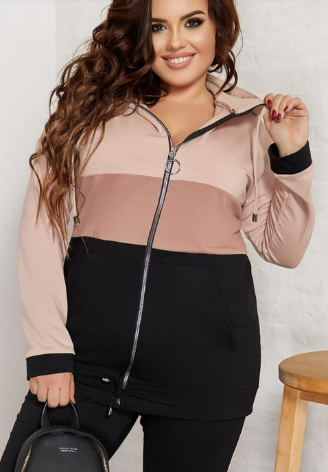 Trening de dama din bumbac de caliate, serie batal  42-52, maro / negru 3073-22 [2]