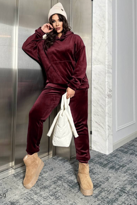 Trening marime mare batal dama, catifea soft,  grena 8072-24 e-Cadou [4]