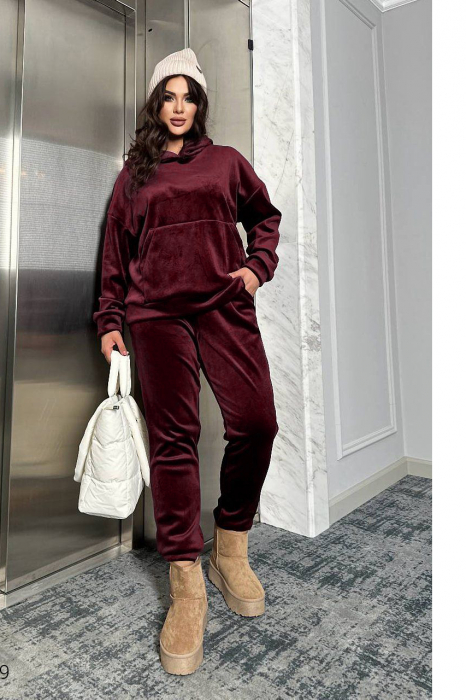 Trening marime mare batal dama, catifea soft,  grena 8072-24 e-Cadou [3]