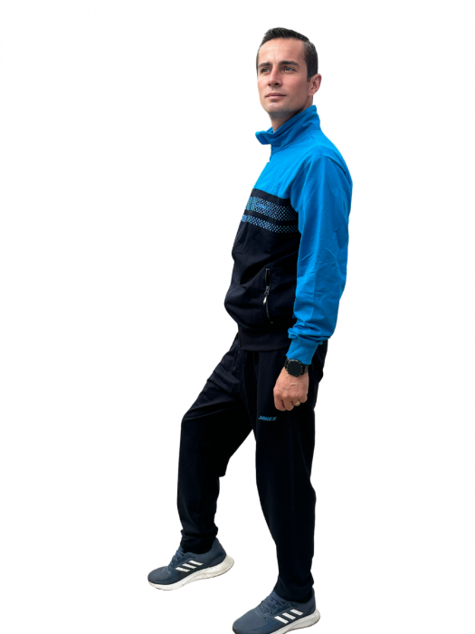 Trening JANEX pentru barbati din bumbac, 2 piese,  Tracksuit 019 bleomarin cu albastru [3]