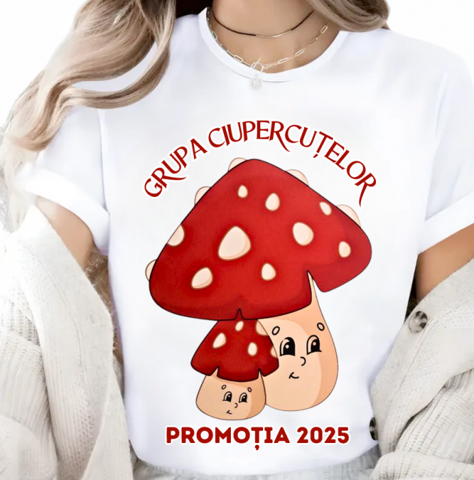 Tricou absolvire Clasa Ciupercutelor pentru  educatoare, elevi clasa 4 sau gradinita ABS10906.01 [1]