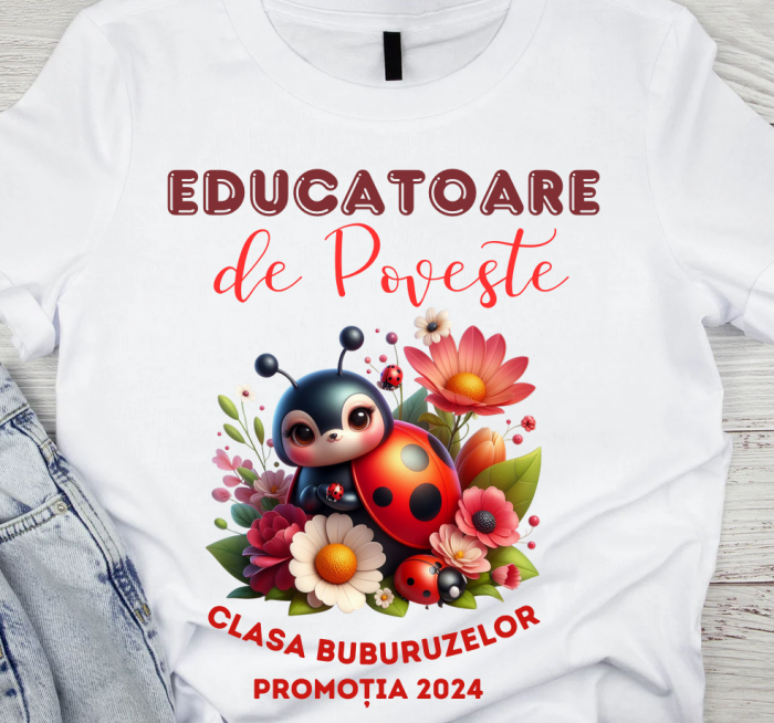 Tricou absolvire elevi clasa 4 sau gradinita Clasa buburuzelor cu text sau poze ABS1068 [1]