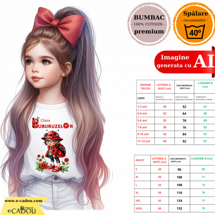 Tricou Clasa buburuzelor  elevi clasa 4 sau gradinita  ABS1068.1 [3]