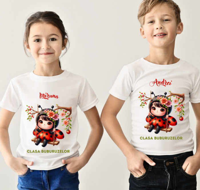 Tricou absolvire elevi clasa 4 sau gradinita Clasa buburuzelor cu text sau poze ABS1071 [3]