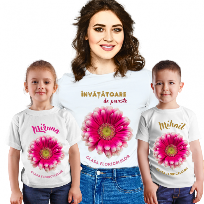 Tricou absolvire elevi clasa 4 sau gradinita Clasa Floricelelor cu text sau poze ABS1041 [4]