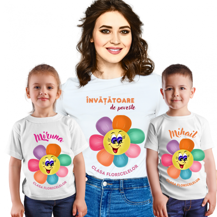 Tricou absolvire elevi clasa 4 sau gradinita Clasa Floricelelor cu text sau poze ABS1051 [4]