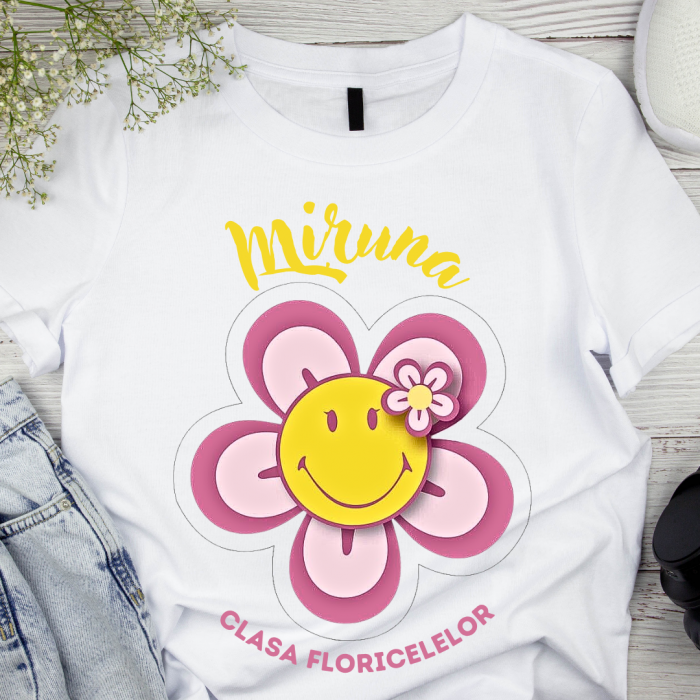 Tricou absolvire elevi clasa 4 sau gradinita Clasa Floricelelor cu text sau poze ABS1052 [1]