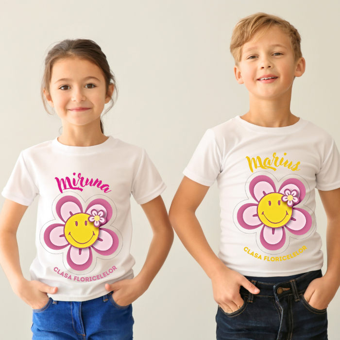 Tricou absolvire elevi clasa 4 sau gradinita Clasa Floricelelor cu text sau poze ABS1052 [3]