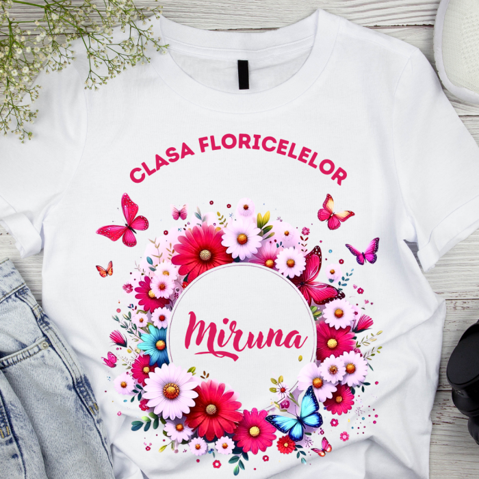 Tricou absolvire elevi clasa 4 sau gradinita Clasa Floricelelor cu text sau poze ABS1053 [1]
