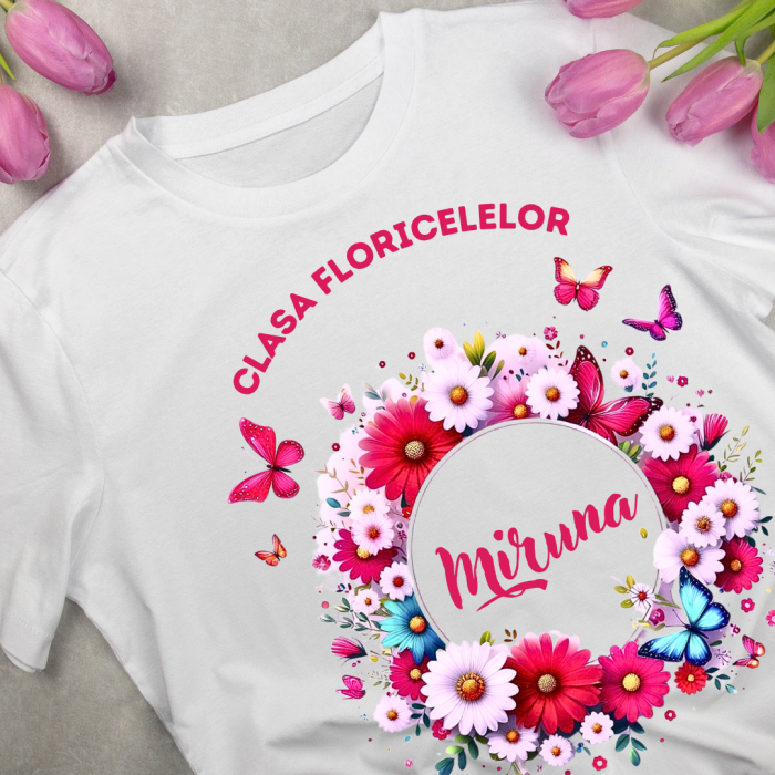 Tricou absolvire elevi clasa 4 sau gradinita Clasa Floricelelor cu text sau poze ABS1053 [4]