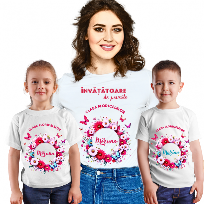 Tricou absolvire elevi clasa 4 sau gradinita Clasa Floricelelor cu text sau poze ABS1053 [3]