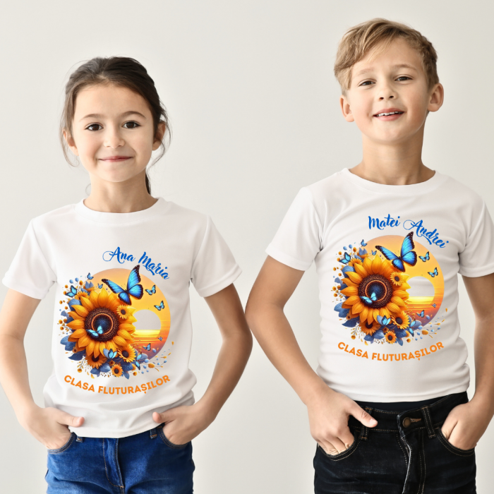 Tricou absolvire elevi clasa 4 sau gradinita Clasa fluturasilor cu text sau poze ABS1062 [3]