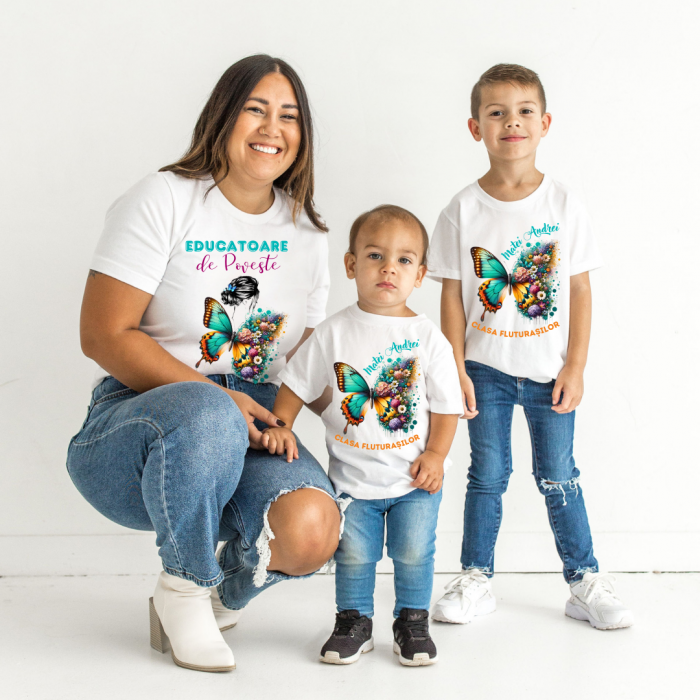 Tricou absolvire elevi clasa 4 sau gradinita Clasa fluturasilor cu text sau poze ABS1063 [3]
