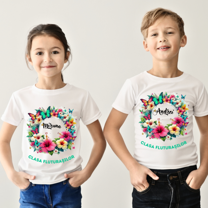 Tricou absolvire elevi clasa 4 sau gradinita Clasa fluturasilor cu text sau poze ABS1064 [3]