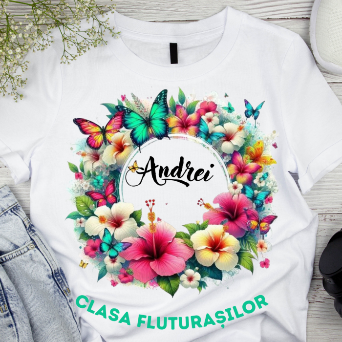 Tricou absolvire elevi clasa 4 sau gradinita Clasa fluturasilor cu text sau poze ABS1064 [1]