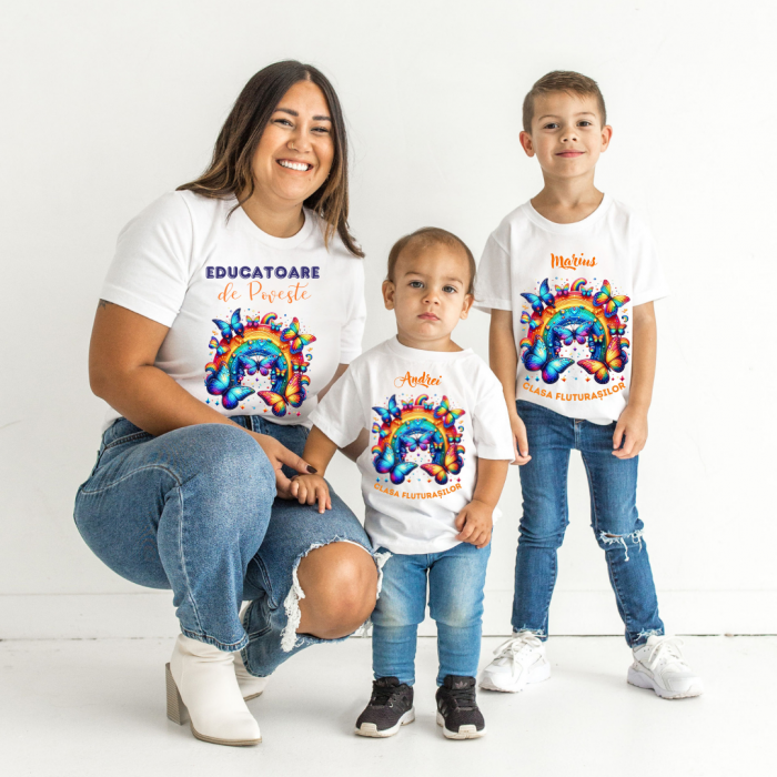 Tricou absolvire elevi clasa 4 sau gradinita Clasa fluturasilor cu text sau poze ABS1065 [2]