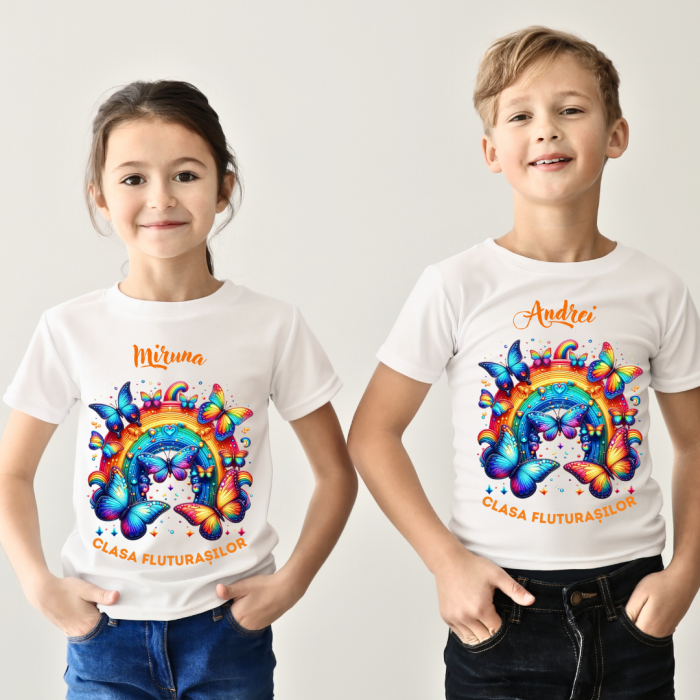 Tricou absolvire elevi clasa 4 sau gradinita Clasa fluturasilor cu text sau poze ABS1065 [3]