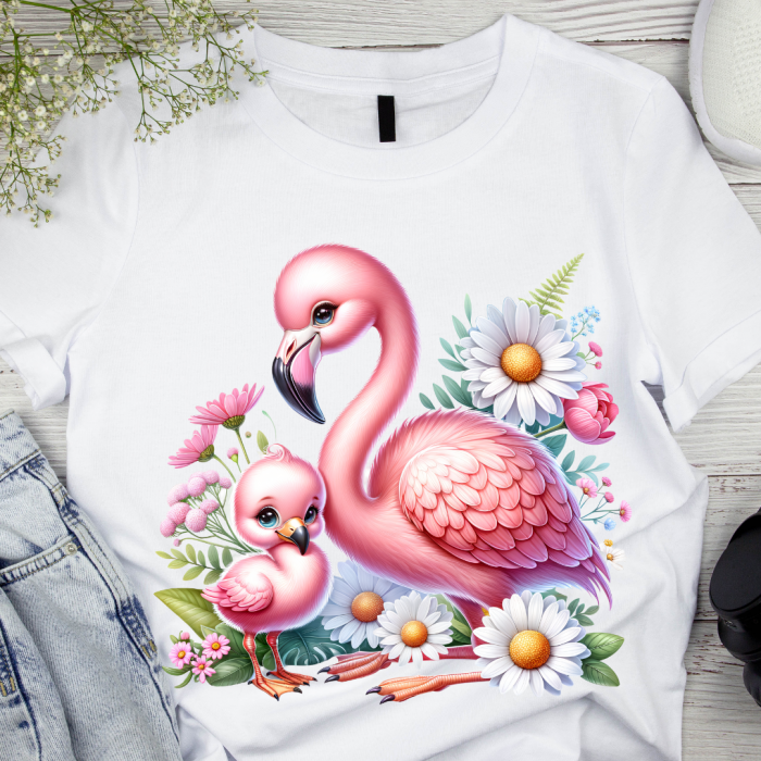 Tricou pentru copii sau adulti din bumbac model Flamingo personalizat cu nume  sau poza preferata TC5032 [5]